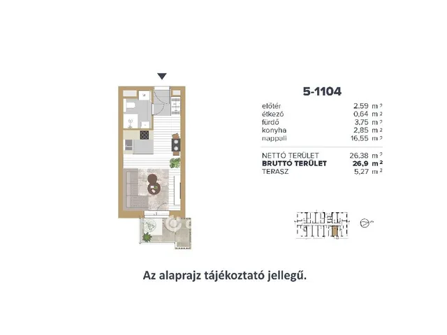 Eladó lakás Budapest III. kerület 26 nm