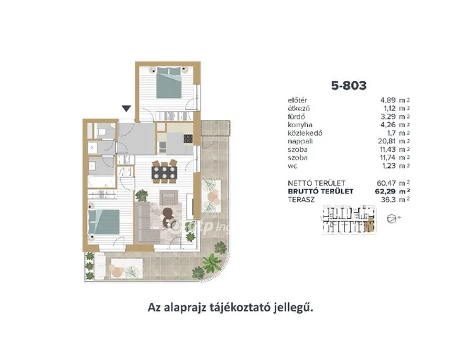Eladó lakás Budapest III. kerület 62 nm