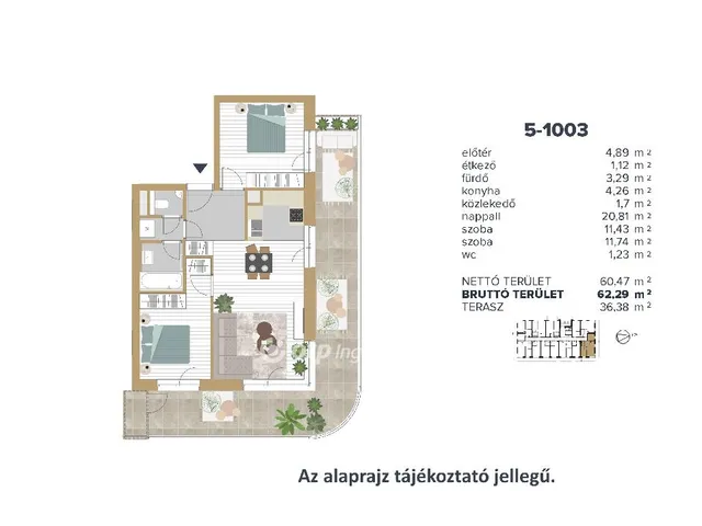 Eladó lakás Budapest III. kerület 62 nm