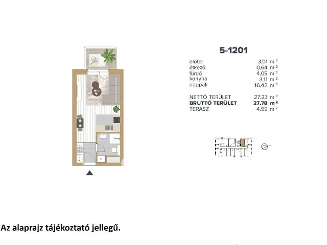 Eladó lakás Budapest III. kerület 27 nm