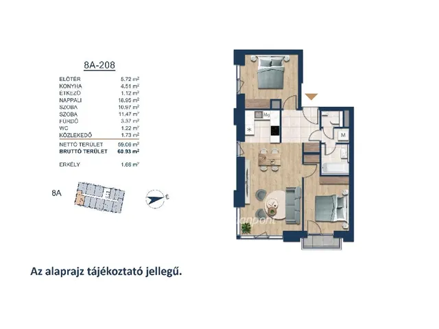 Eladó lakás Budapest III. kerület 60 nm