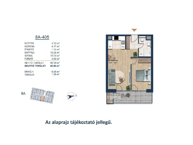 Eladó lakás Budapest III. kerület 46 nm
