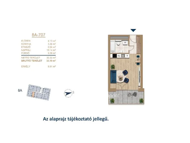 Eladó lakás Budapest III. kerület 33 nm