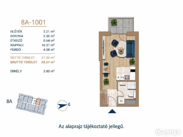 Eladó lakás Budapest III. kerület 28 nm
