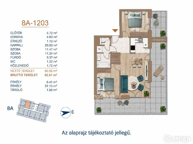 Eladó lakás Budapest III. kerület 62 nm