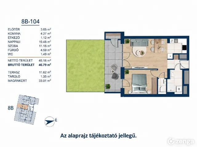 Eladó lakás Budapest III. kerület 46 nm