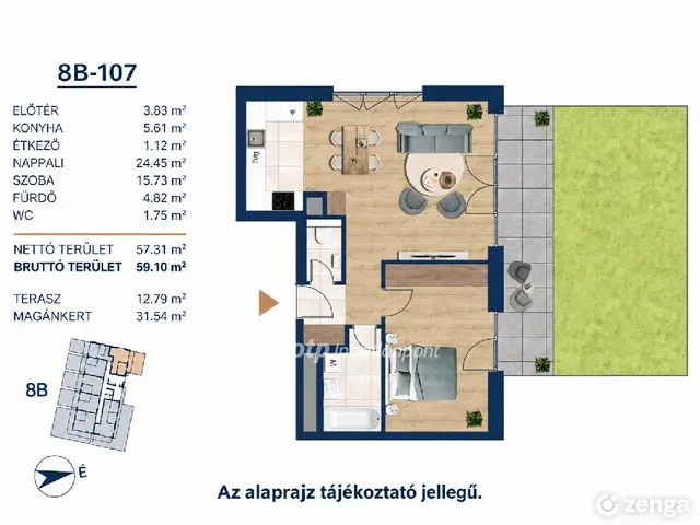 Eladó lakás Budapest III. kerület 59 nm