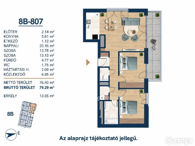 Eladó lakás Budapest III. kerület 79 nm
