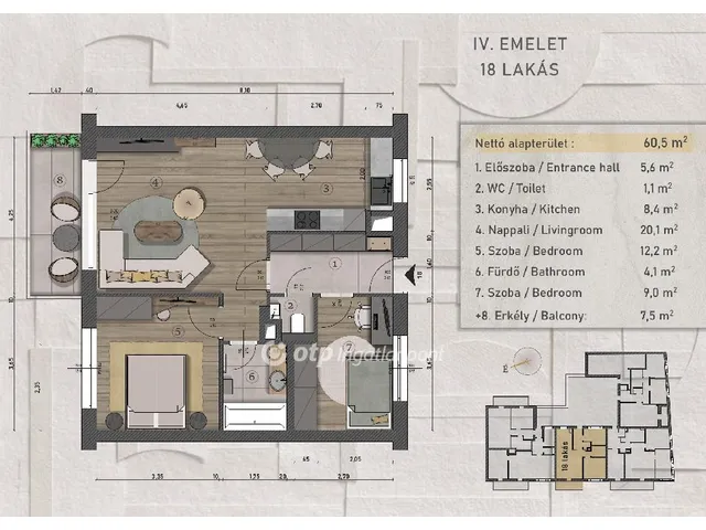 Eladó lakás Budapest XIII. kerület, Angyalföld 62 nm