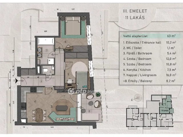 Eladó lakás Budapest XIII. kerület, Angyalföld 63 nm