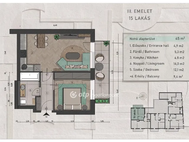 Eladó lakás Budapest XIII. kerület, Angyalföld 45 nm