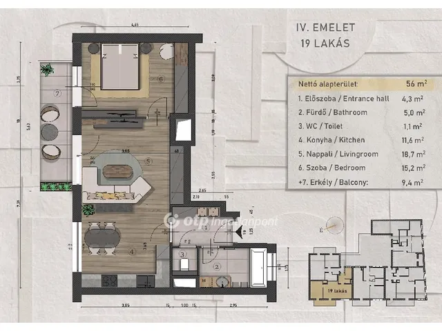 Eladó lakás Budapest XIII. kerület, Angyalföld 56 nm