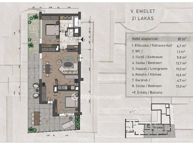 Eladó lakás Budapest XIII. kerület, Angyalföld 81 nm
