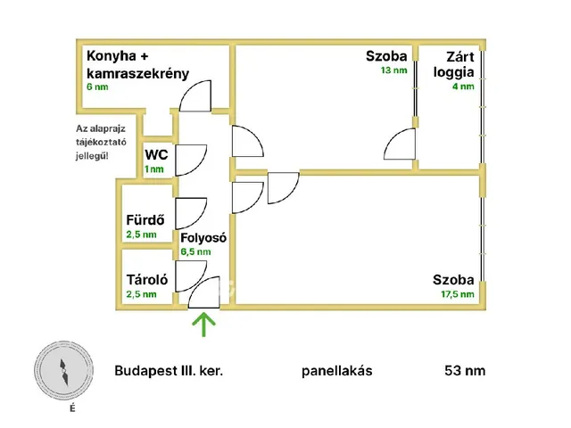 Eladó lakás Budapest III. kerület 49 nm