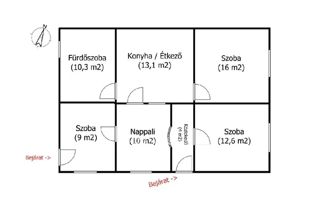 Eladó ház Bodrogkisfalud, Központ széle 75 nm