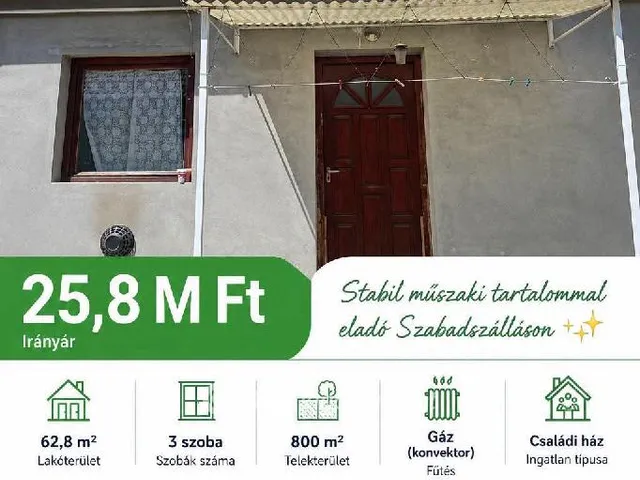 Eladó ház Szabadszállás 62 nm