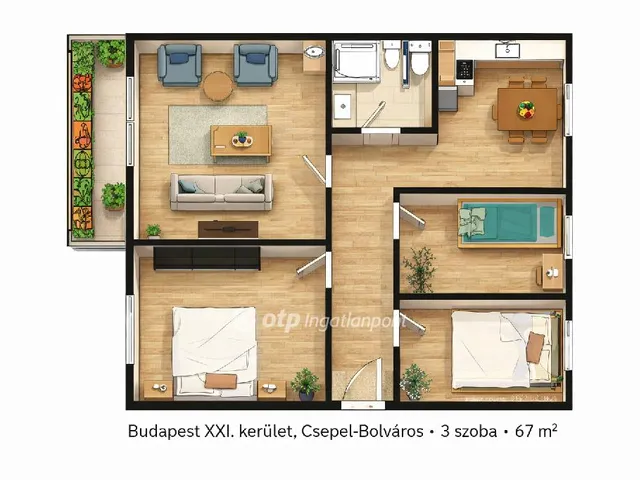 Eladó lakás Budapest XXI. kerület 67 nm