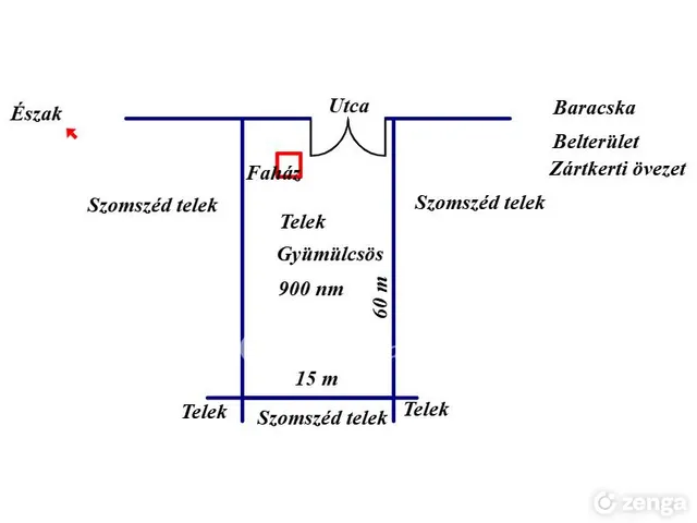 Eladó telek Baracska 900 nm