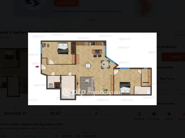 Eladó lakás Budapest V. kerület, Belváros 91 nm