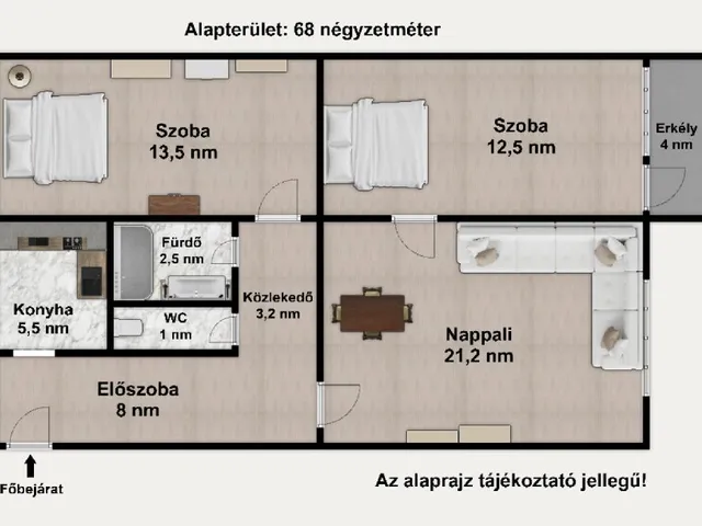 Eladó lakás Budapest X. kerület, Újhegy 68 nm