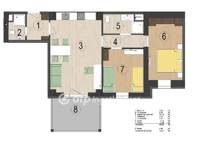 Eladó lakás Balatonkenese 61 nm