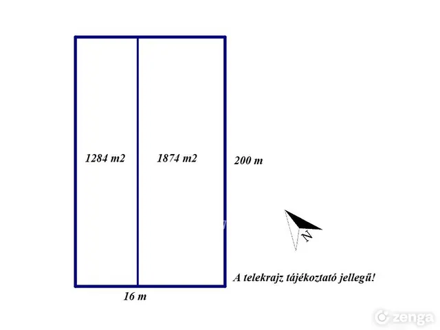 Eladó telek Tápiószele 3158 nm