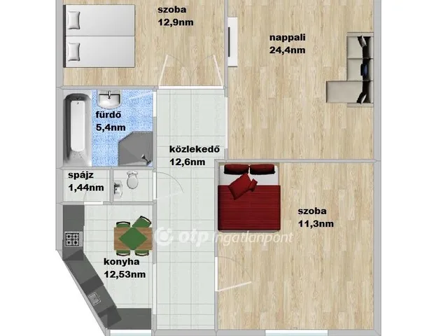Kiadó lakás Székesfehérvár, Belváros 82 nm