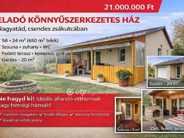 Eladó üdülő és hétvégi ház Nagyatád 58 nm