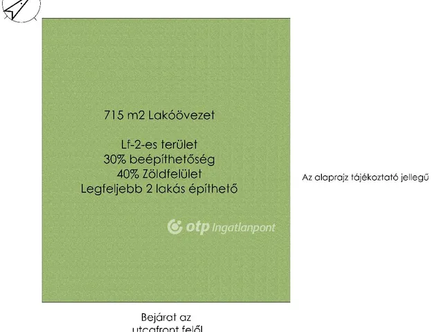 Eladó telek Dömsöd 715 nm