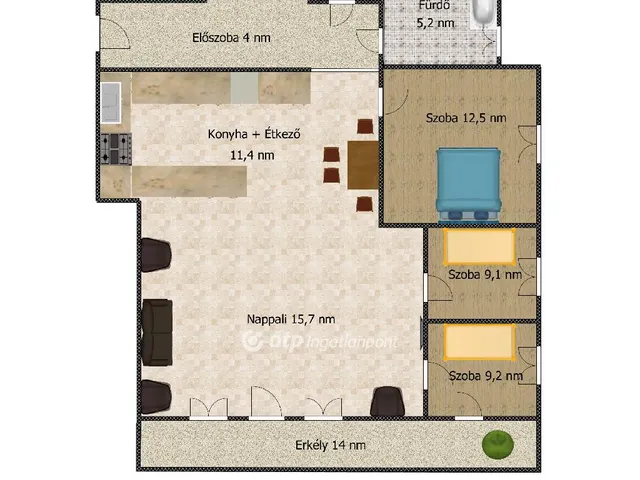 Eladó lakás Budapest X. kerület, Újhegy 70 nm