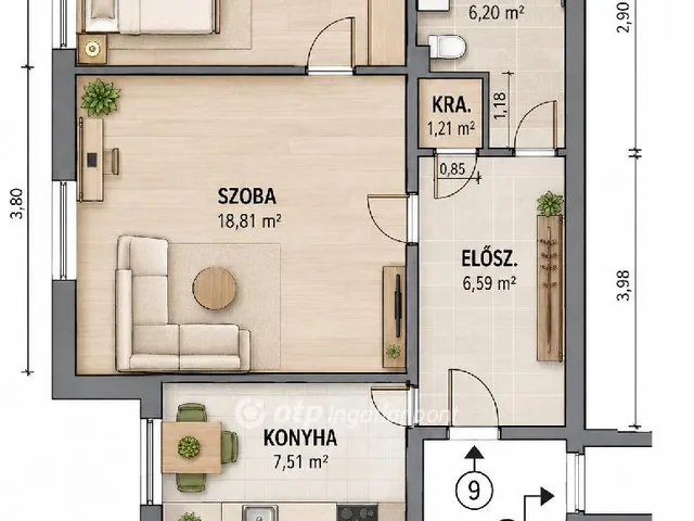 Eladó lakás Budapest XXI. kerület 54 nm