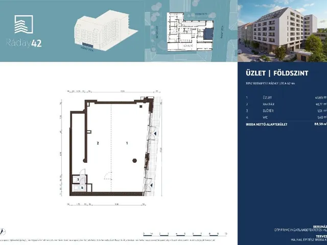 Eladó kereskedelmi és ipari ingatlan Budapest IX. kerület, Belső Ferencváros 88 nm