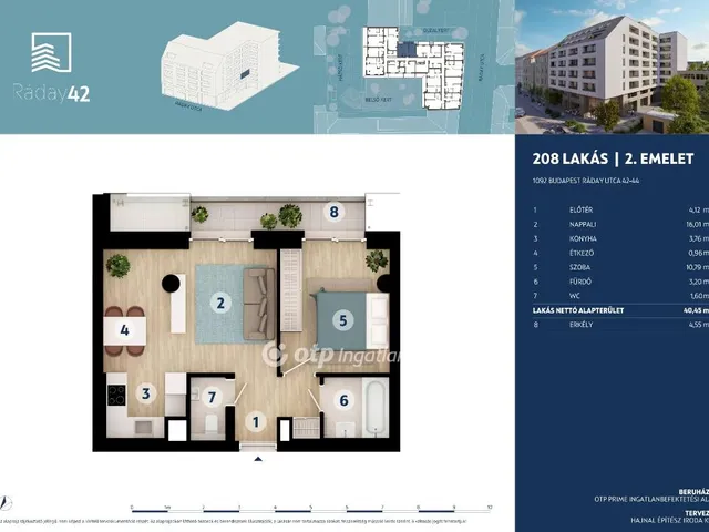 Eladó lakás Budapest IX. kerület 40 nm