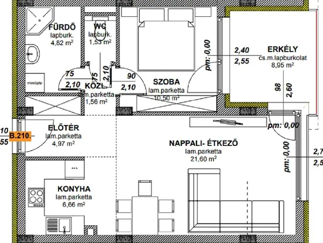 Eladó lakás Fonyód, Standközeli 56 nm