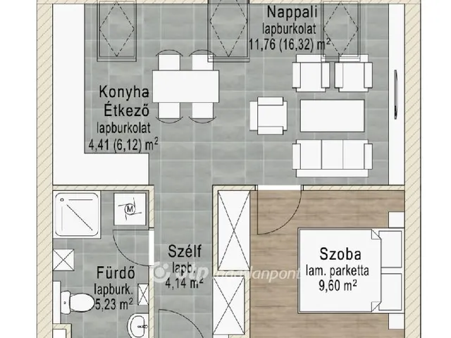 Eladó lakás Pápa, Központ 45 nm