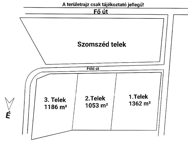 Eladó telek Nagykőrös 3601 nm