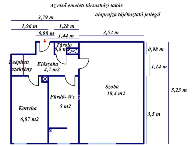 Eladó lakás Szolnok, Belváros 37 nm
