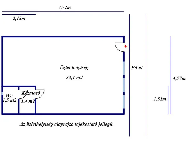 Eladó kereskedelmi és ipari ingatlan Nagykőrös 37 nm
