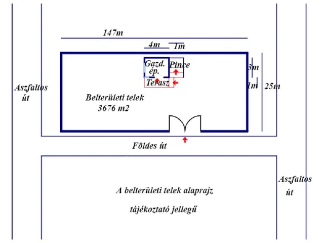 Eladó telek Tápiószőlős 3676 nm