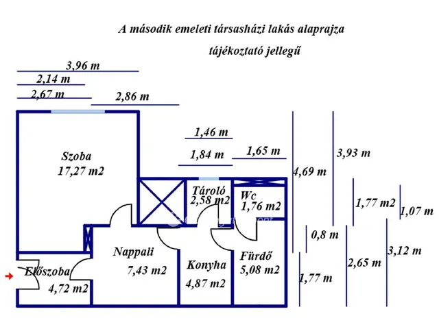 Eladó lakás Szolnok, Déli városrész 43 nm