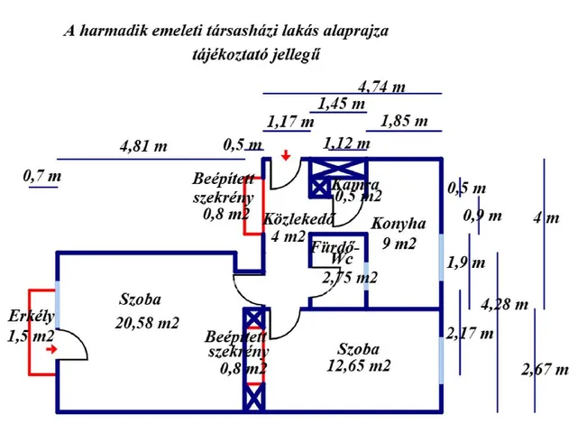 Eladó lakás Kiskunfélegyháza 50 nm