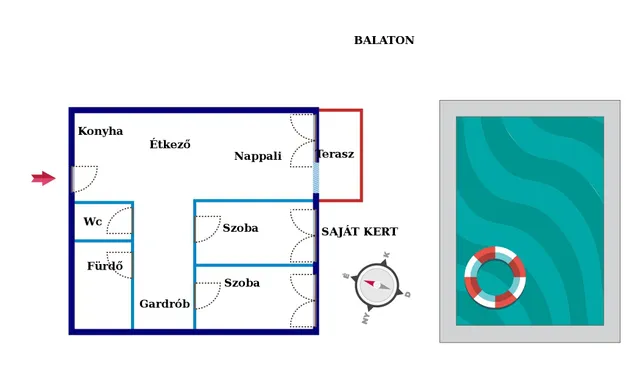 Eladó lakás Siófok 64 nm