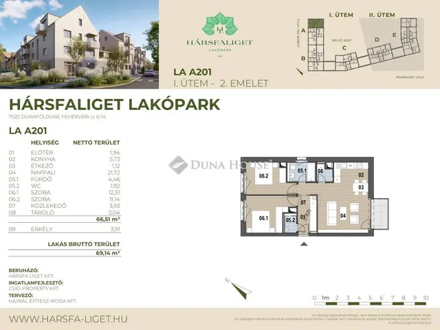 Eladó lakás Dunaföldvár 68 nm