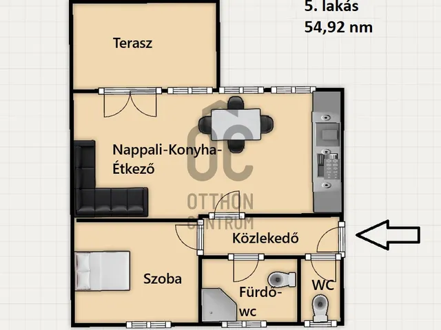 Eladó lakás Cserkeszőlő 45 nm