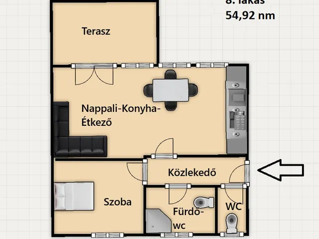 Eladó lakás Cserkeszőlő 54 nm