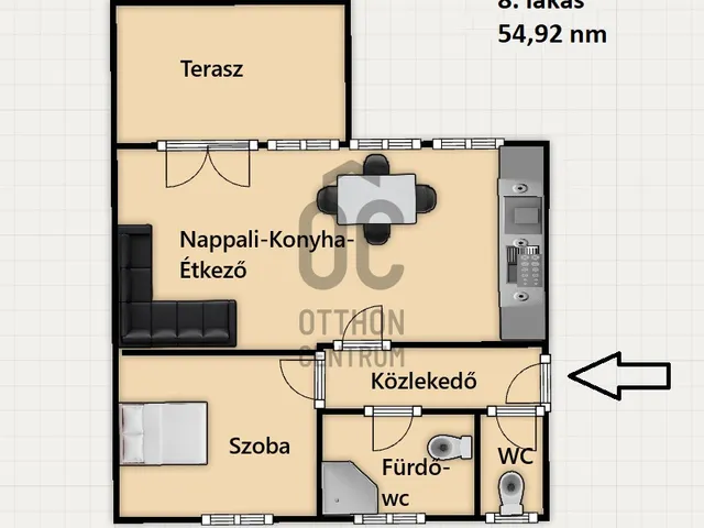 Eladó lakás Cserkeszőlő 45 nm