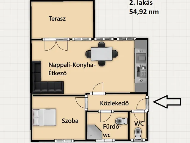 Eladó lakás Cserkeszőlő 54 nm