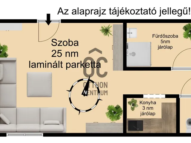 Kiadó lakás Gyöngyös, Belváros 39 nm