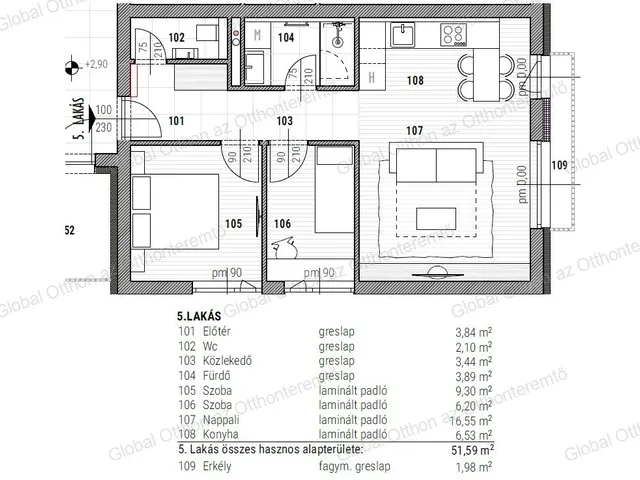 Eladó lakás Hegyeshalom 51 nm