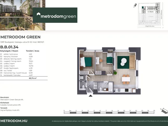 Eladó lakás Budapest IX. kerület 60 nm